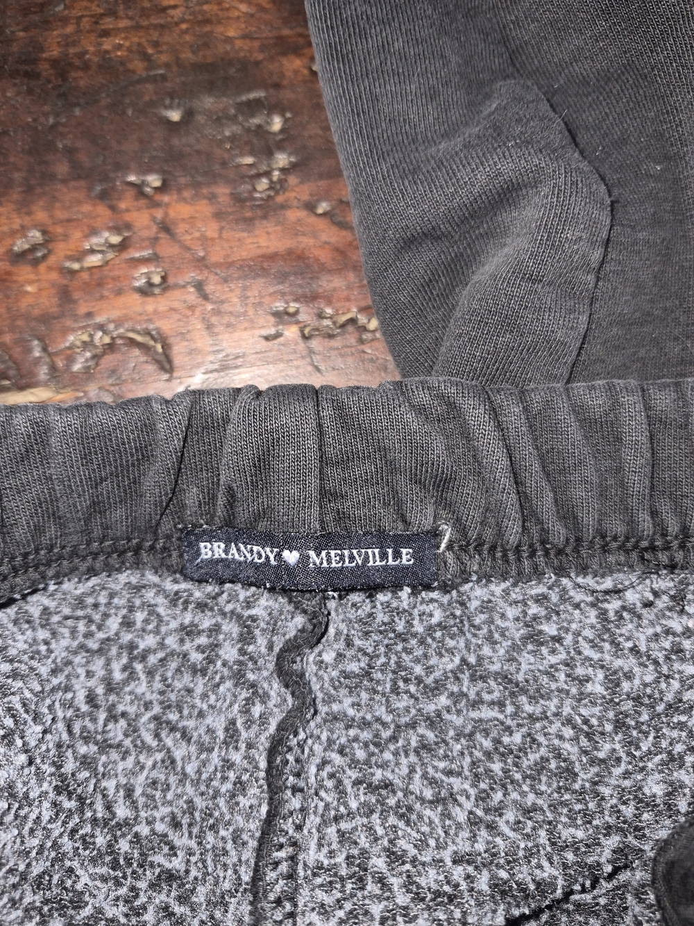Brandy Melville Black Grey Fleece-Lined Sweatshirt